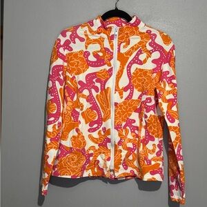 Barbara Gerwit Vintage French Terry Jacket Long Sleeve Style Size medium Coral